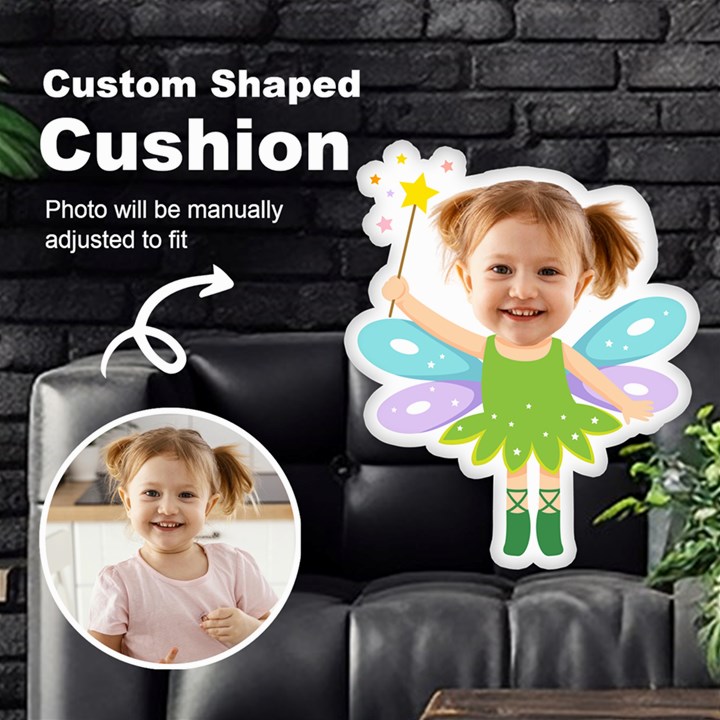 Personalized Photo in ELF custom Shaped Cushion Cut To Shape Cushion Case