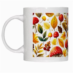 Mushroom Autumn Fall White Mug