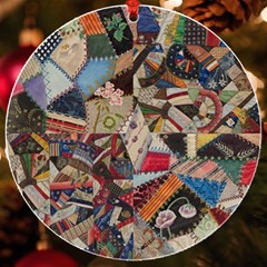 Background Embroidery Pattern Stitches Abstract Uv Print Acrylic Ornament Round