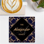 Personalized Initial Name Floral Ornament UV Print Square Tile Coaster UV Print Square Tile Coaster  Front