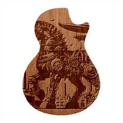 Steampunk Horse Punch 1 Guitar Shape Wood Guitar Pick Holder Case And Picks Set