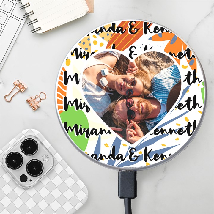 Personalized Paint Name Photo Wireless Fast Charger Wireless Fast Charger(White)