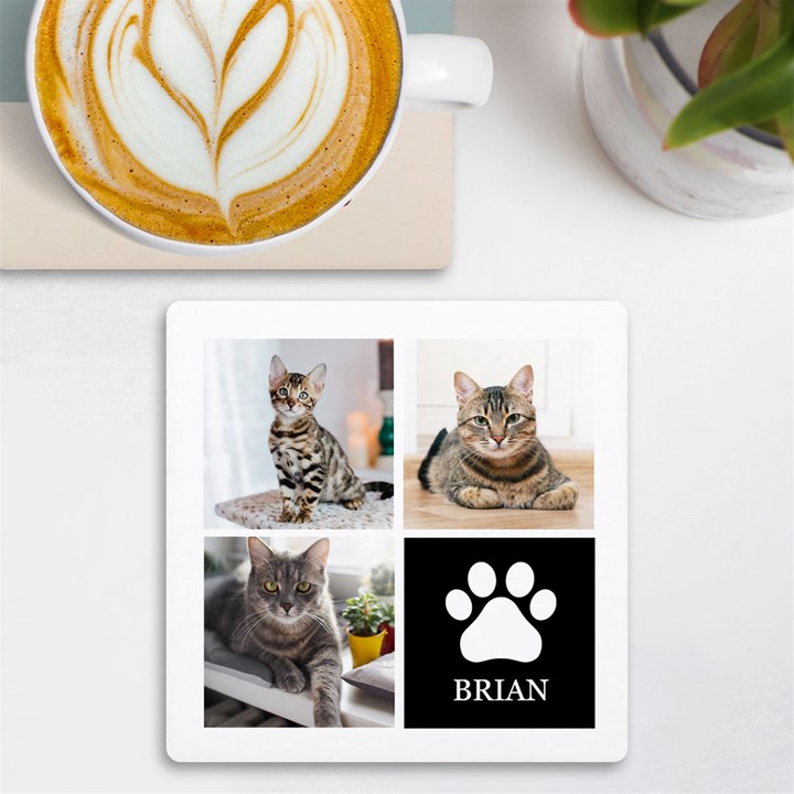 Personalized Pet Name Any Text UV Print Square Tile Coaster UV Print Square Tile Coaster 
