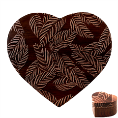 Background Pattern Leaves Texture Heart Wood Jewelry Box