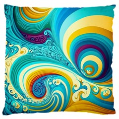 Abstract Waves Ocean Sea Whimsical 16  Baby Flannel Cushion Case (two Sides)