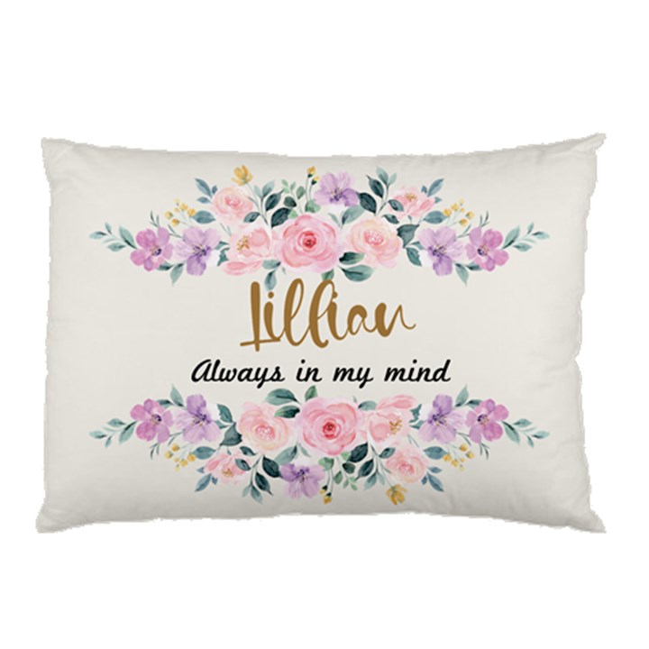 Personalized Floral Pattern Always in My Mind Name Pillow Case Pillow Case