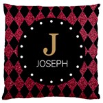 Personalized Glitter Diamond Pattern Initial Name Large Cushion Case Large Cushion Case (One Side) Front