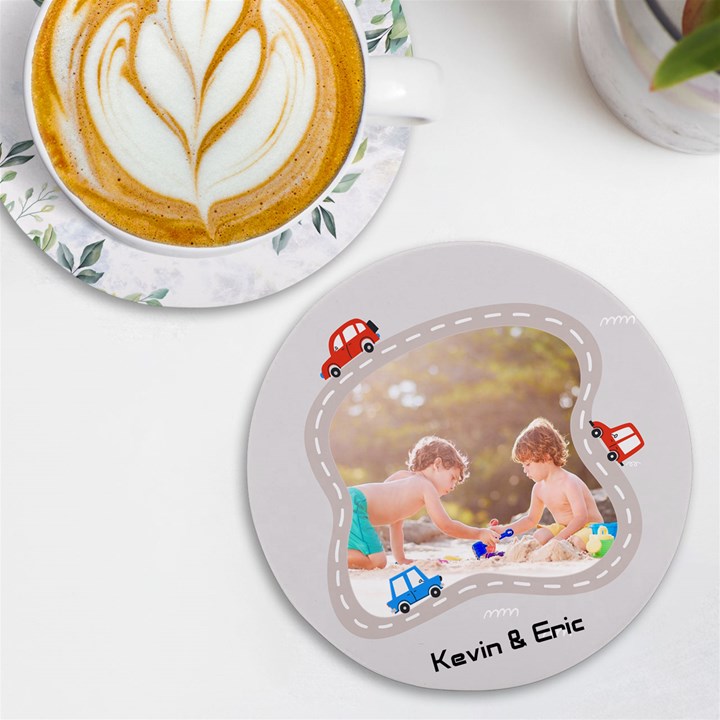 Personalized Car Photo Name Round Tile Coaster UV Print Round Tile Coaster