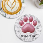 Personalized Cat Foot Name Round Tile Coaster UV Print Round Tile Coaster Front