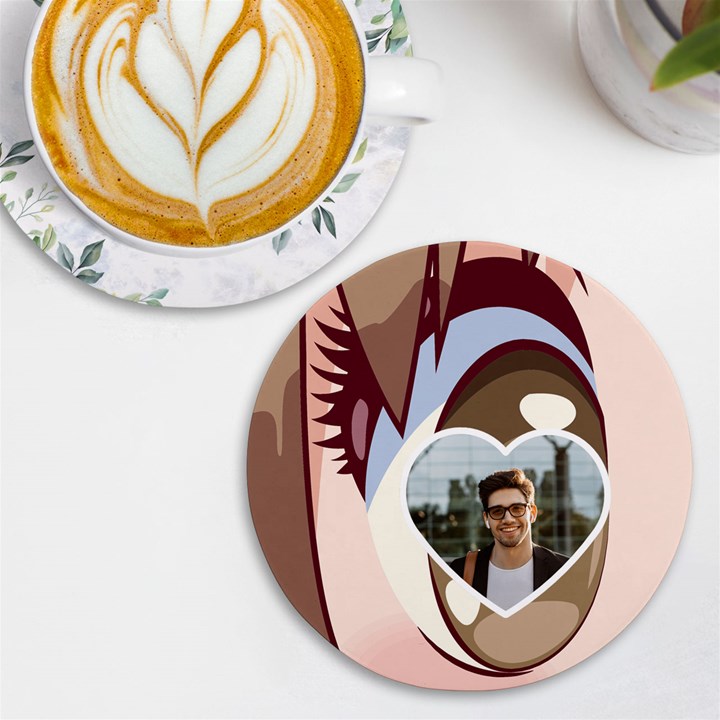 Personalized Anime Eye Name Round Tile Coaster UV Print Round Tile Coaster