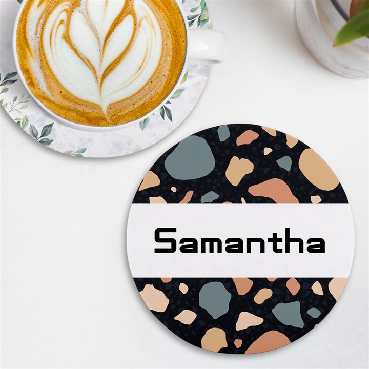 Personalized Stone Background Round Tile Coaster UV Print Round Tile Coaster