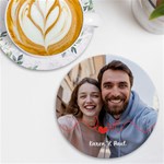 Personalized Love Line Photo Round Tile Coaster UV Print Round Tile Coaster Front