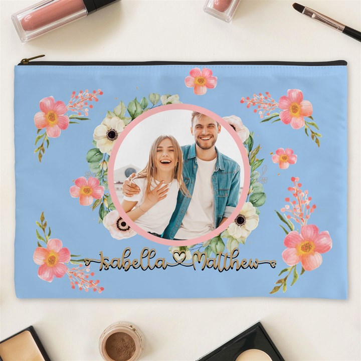 Personalized Photo Love Name Cosmetic Bag Cosmetic Bag (XXXL)