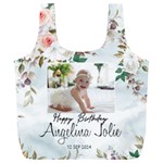 Personalized Photo Floral Baby Birthday Name Any Text Recycle Bag Full Print Recycle Bag (XXXL) Back