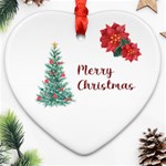 Personalized Nutcracker Poinsettia Name Heart Ornament (Two Sides) Heart Ornament (Two Sides) Back