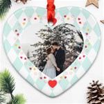 Personalized Heart Frame Photo Name Heart Ornament (Two Sides) Heart Ornament (Two Sides) Back