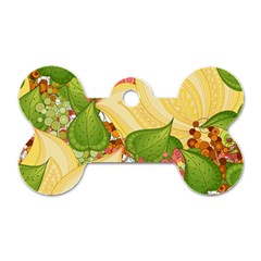 Pattern Texture Leaves Dog Tag Bone (one Side)