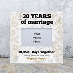 Personalized Wedding anniversary Years of Marriage Any Text in Marble Pattern Box Photo Frame White Box Photo Frame 4  x 6  Front