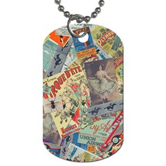 Paper Scattered Vintage Dog Tag (one Side)