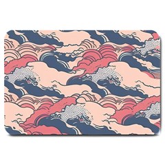 Waves Ocean Sea Water Pattern Rough Seas Digital Art Nature Nautical Large Doormat