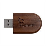 Personalized Angel Wings Name Wood Oval USB Flash Drive Wood Oval USB Flash Drive USB