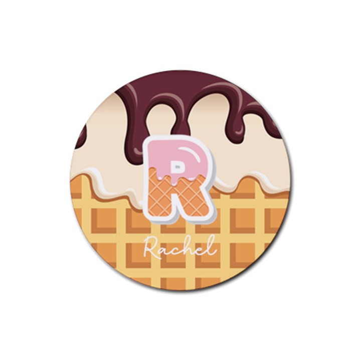 Personalized Ice Cream Name Rubber Coaster (Round) Rubber Coaster (Round)