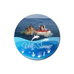 Personalized Summer Sea Frame Photo Rubber Coaster (Round) Rubber Coaster (Round) Front