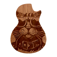 Schwarz Katze Punk Guitar Shape Wood Guitar Pick Holder Case And Picks Set
