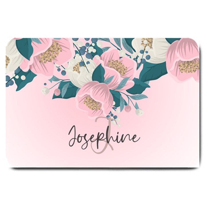 Personalized Name Any Text Floral Doormat Large Doormat