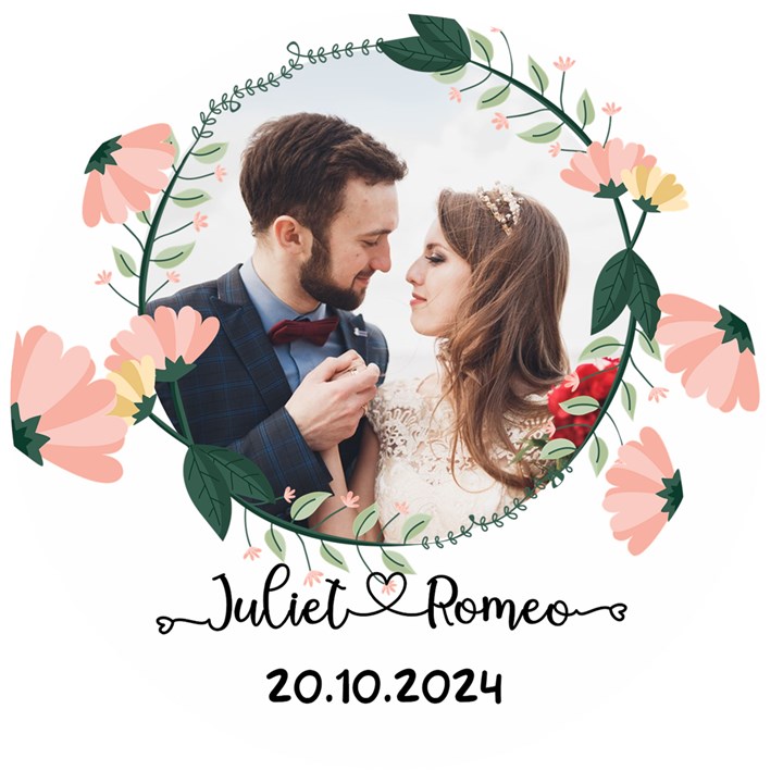 Personalized Married Photo Name Any Text Wooden Bottle Opener Wooden Bottle Opener (Round)