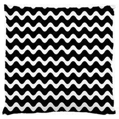 Wave-black White 16  Baby Flannel Cushion Case (two Sides)