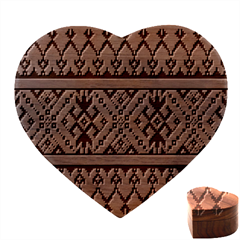 Illustration Ukrainian Folk Seamless Pattern Ornament Heart Wood Jewelry Box