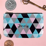 Personalized Triangle Color Name Any Text Large Coin Purse Large Coin Purse Front
