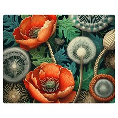 Flower Poppies Two Sides Premium Plush Fleece Blanket (teen Size)