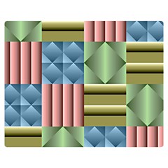 Patchwork Tile Pattern Mosaic Two Sides Premium Plush Fleece Blanket (teen Size)