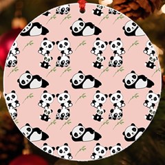 Cute Panda Animal Pattern Uv Print Acrylic Ornament Round