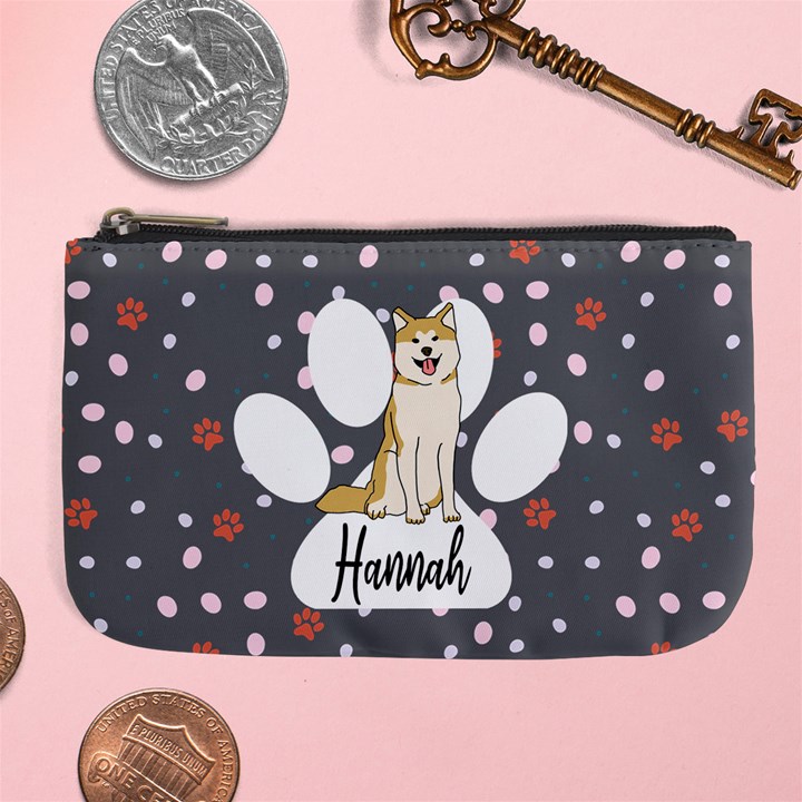 Personalized Pet Illustration Large Coin Purse Large Coin Purse