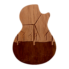 Wind Giants At Twilight Guitar Shape Wood Guitar Pick Holder Case And Picks Set