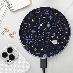 Starry Night  Space Constellations  Stars  Galaxy  Universe Graphic  Illustration Wireless Fast Charger(white)