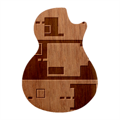 Pattern Design Abstract Lilac Guitar Shape Wood Guitar Pick Holder Case And Picks Set