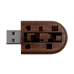 Pattern Design Abstract Lilac Wood Oval Usb Flash Drive