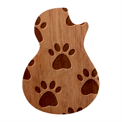 Dog Paw Vector Seamless Pattern With Hearts Guitar Shape Wood Guitar Pick Holder Case And Picks Set