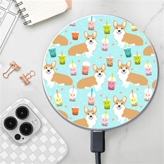 Corgi Boba Tea Bubble Tea Kawaii Food Welsh Corgis Dog Pattern Wireless Fast Charger(white)