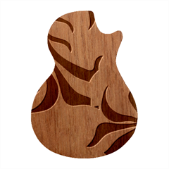 Lemon Citrus Fruit Summer Painting Drawing Guitar Shape Wood Guitar Pick Holder Case And Picks Set