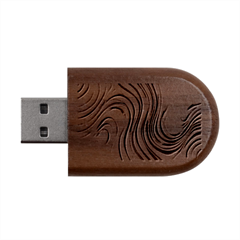 Spiral Swirl Pattern Light Circle Wood Oval Usb Flash Drive