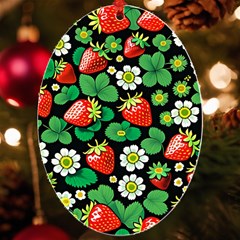 Strawberries Pattern Uv Print Acrylic Ornament Oval