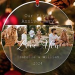 Personalized Name Three Photo UV Print Acrylic Ornament Round UV Print Acrylic Ornament Round Front