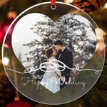 Personalized Name Heart Photo UV Print Acrylic Ornament Round UV Print Acrylic Ornament Round Front