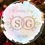 Personalized Name Double Frame UV Print Acrylic Ornament Round UV Print Acrylic Ornament Round Front