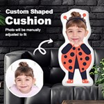 Personalized Photo in Beetle Monster Cartoon Style Custom Shaped Cushion Cut To Shape Cushion Case Front